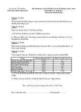 Đề thi khảo sát chất lượng Chuyên đề lần II năm học 2015 - 2016 môn địa lý- khối 12 thời gian làm bài 60 phút